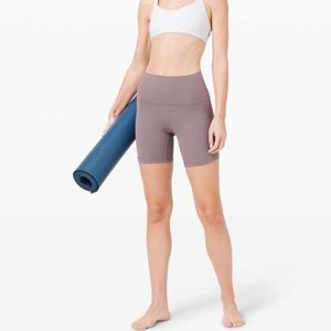 Lululemon Align High Rise Biker Short 6" Purple/Grey